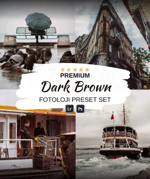Koyu Kahverengi Ön Ayar Koleksiyonu: Kasvetli, koyu kahverengi bir estetik için birinci sınıf Lightroom ve Photoshop ön ayarları. for fotoloji