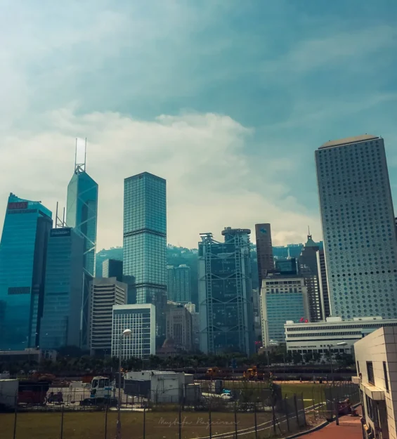 Hong Kong şehir manzarası ve modern mimari mimarileri _by fotoloji