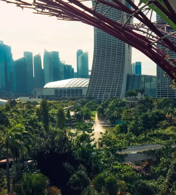 Singapur manzarası, modern mimari ve yemyeşil parklarla çevrili _by fotoloji