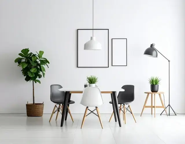 Minimalist yemek odası dekoru