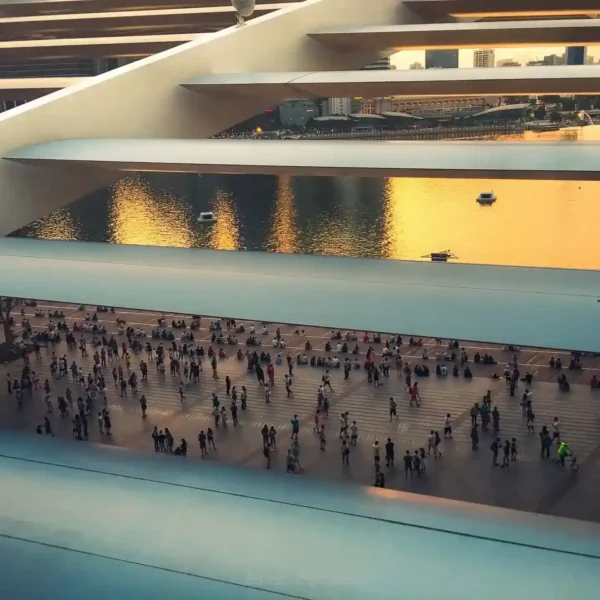 Singapur'da gün batımı manzarası