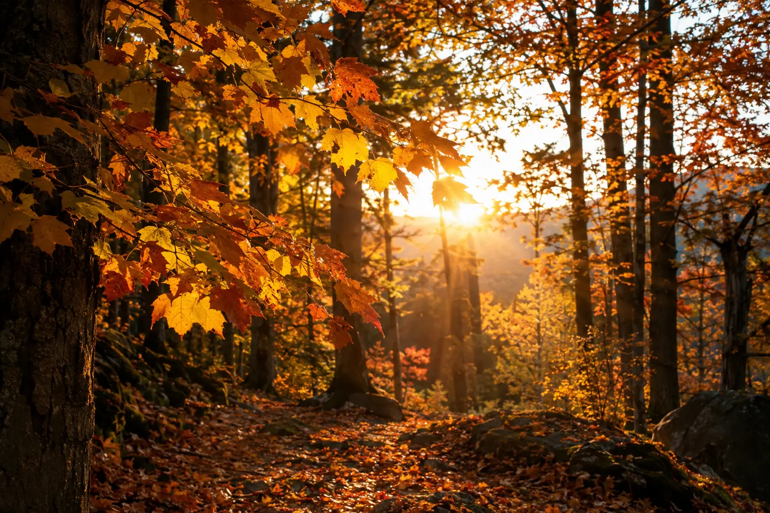 Sonbahar Fotoğrafçılığı: Renkleri Vurgulamanın 9 Yolu 2 A cinematic autumn forest photographed during golden hour golden yellow and deep ora 701064