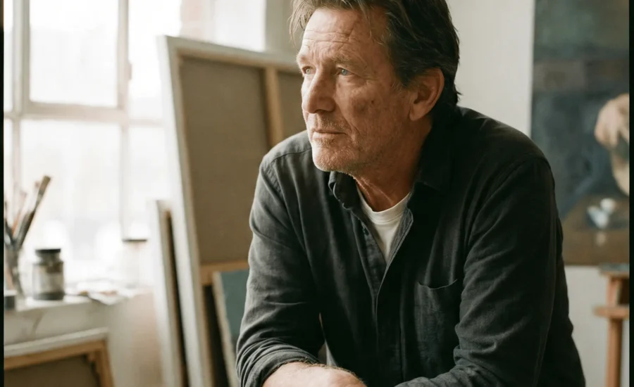 Bu fotoğraf, doğal ışığın gücünü ve karakter odaklı bir yaklaşımı vurgular. Sanatçının atölyesindeki bu samimi an, yüzündeki yaşanmışlık izlerini ve ellerindeki boya lekelerini ön plana çıkararak, izleyiciye onun hikayesini anlatan, belgesel nitelikte bir editoryal portre sunar.