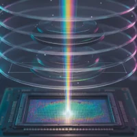 Kamera sensörü ve ışık huzmesi. "Diyaframın Sırları" ile ilgili bir görsel olabilir.