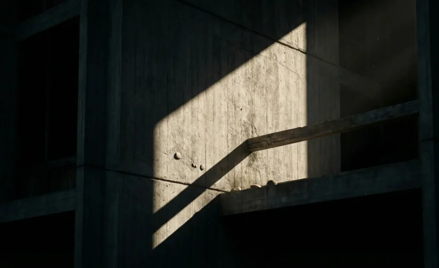 Beton yapıda gölgelerin dramatik oyunu, "Gölgenin Anatomisi" blog yazısı için.