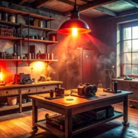 Karanlık oda: analog fotoğrafçılık ekipmanları ve sessizliğin gürültüsü.